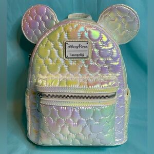 Loungefly x Disney Parks GORGEOUS Opalescent Pearlized Quilted Backpack